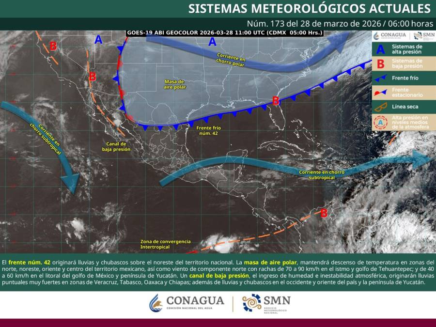 Prevén lluvias y evento de norte en Oaxaca por ingreso de frente frío número 42